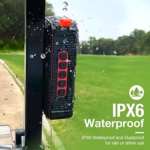 Pro Portable Magnetic Bluetooth Golf Speaker Wireless Waterproof IPX6/Shockproof 3rd Generation Magnetic Golf Speakers for Golf Cart 24Hour Battery Golf Accessories Golf Gifts(TWS & SD Card function) 6