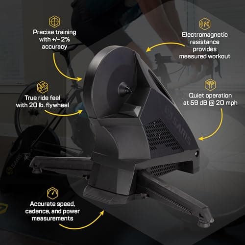 Saris H3 Direct Drive Smart Trainer, Black - Precise Power Feedback, Quiet, Compatible with Bikes Having Thru-axle and Quick-Release Rear Hub Options 7