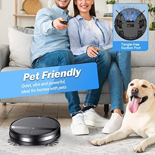 Kilgone Robot Vacuum, 1800Pa Robotic Vacuum Powerful Suction, Self-Charging, Robot Vacuum Cleaner, 120min Runtime, Slim, for Pet Hair Carpet Hard Floor 5