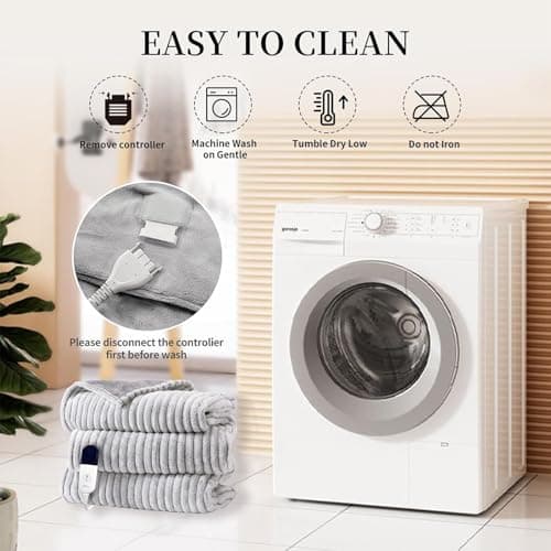 Weighted Idea Heated Weighted Blanket - Fast Heating Electric Throw Blanket with 6 Levels (Queen Size 60''x80'',15 lbs)-High Breathability and Soft Comfort Material with Glass Beads- Grey 7