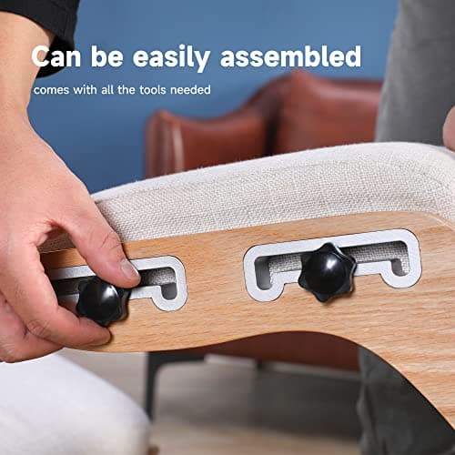 MallVitally Adjustable Kneeling Chair, Wooden Ergonomic Rocking Chair - Improve Your Posture with an Angled Seat for Home,Office(White Oak),(JY-02) 8