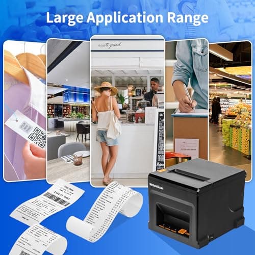 NetumScan 80mm POS Receipt Printer 300mm/s USB Thermal Receipt Printer with Auto Cutter Cash Drawer, USB Ethernet Interface,Support Windows/Mac/Linux, Restaurant Kitchen Printer for ESC/POS,NS8360L 7