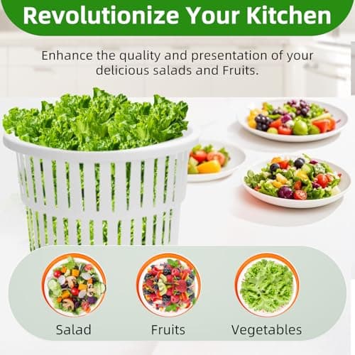 Wutfly 5 Gallon Commercial Salad Spinner and Dryer, Large Manual Vegetable Washer & Greens Dryer with Drain Tube, Heavy-Duty & FDA Listed for Restaurant, Home, Farm Use 8