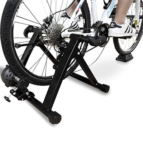 Fitvids Bike Trainer Stand Steel Bicycle Exercise Magnetic Stand with Front Wheel Riser Block – Sports Training – Black, Classic – Black, Classic
