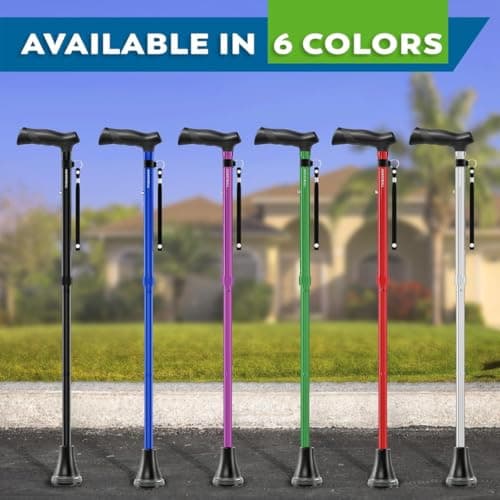 HONEYBULL Walking Cane for Men & Women – Foldable, Adjustable, Lightweight Cane with Air Cushion Tip for Stability & Ergonomic Grip, Heavy Duty Walking Sticks for Seniors (Black) 7