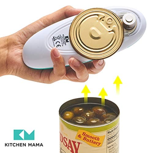 Kitchen Mama Auto Electric Can Opener: Open Your Cans with A Simple Press of Button - Automatic, Hands Free, Smooth Edge, Food-Safe, Battery Operated, YES YOU CAN (Teal) 6