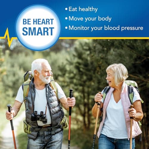 Amazon Basic Care Blood Pressure Monitor, Wide Range Arm Cuff, Intelligent Inflation Technology, Home Monitoring, Hypertension Indicator, Irregular Heartbeat Detection, Large (Previously Healthwise) 8