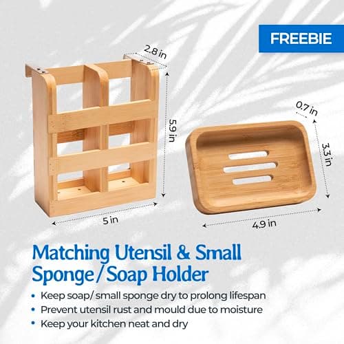 gohyl Kitchen Dish Drying Rack for Counter - Bamboo Wooden Collapsible Dishes 2 Tier Small Strainer Dishrack 6
