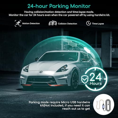 COOAU D30S 4K Dash Cam with GPS Wi-Fi, Front and Inside Dual 2.5K 1080P, Uber Car Camera with Infrared Night Vision, Supercapacitor, 4 IR LEDs, G-Sensor, Parking Mode, Loop Recording 8