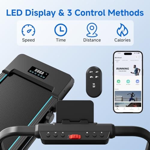 Walking Pad with Auto Incline, Under Desk Folding Treadmill with Remote Control and LED Display for Home Office, 3HP Portable Walking Jogging Running Machine, 300 LB Capacity 6