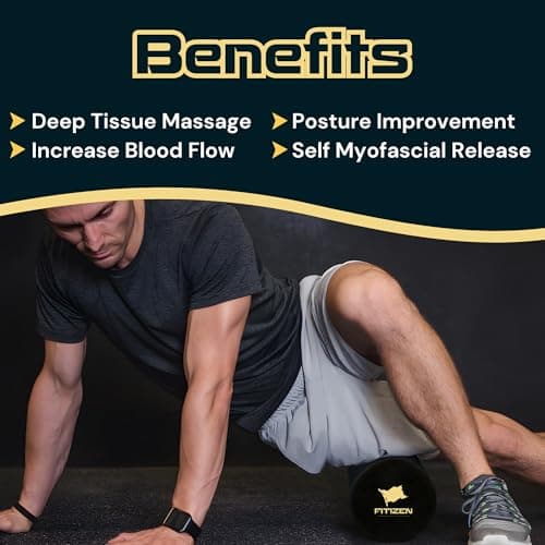 Fitizen Foam Roller - Medium - 18 X 6 Inches -Muscle Massage Rehab Stiff Back Pain Physical Therapy Deep Tissue Firm Exercise Equipment Home Gym Stress Yoga Pilates for The Fit Citizen by FitNation 5