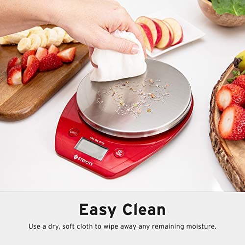 Etekcity Food Kitchen Scale, Digital Weight Grams and Oz for Cooking, Baking, Meal Prep, and Diet, 11lb/5kg, Red 5