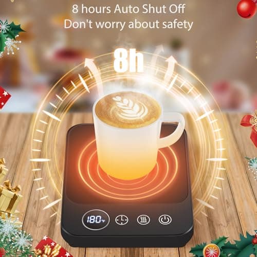 Coffee Mug Warmer, Electric Coffee Cup Warmer for Desk, Milk, Tea, Auto Shut Off, 6 Temp Settings, Heated Plate for Office Kitchen Home, Gifts for Women Men (No Cup) 3