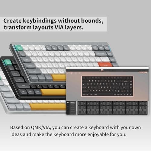 nuphy Air75 V2 Portable 75% Low Profile Mechanical Keyboard,Wireless Keyboard,Supports Bluetooth/2.4G/USB-C RGB Bluetooth Keyboards,Compatible with Windows/Mac OS/Linux Systems-Gateron Brown Switch 5