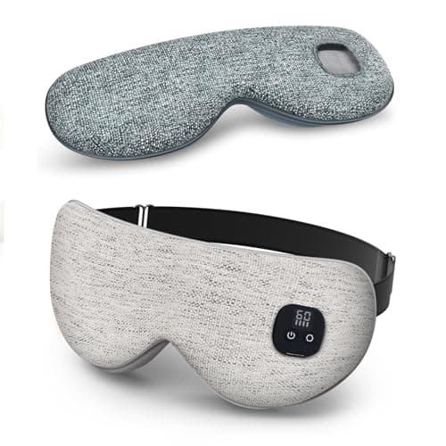 Heated Eye Mask for Dry Eyes, Cordless Warm Eye Compress with 4 Heat & time Levels, Eye Heating pad for Blepharitis, Styes, Travel, Improved Sleep, Gift (White)