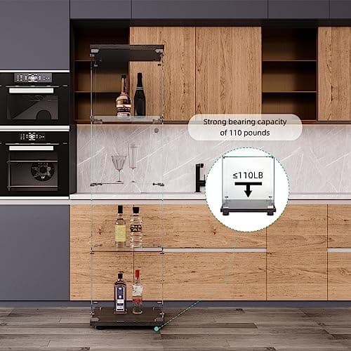 FLYMUHJIA Curio Cabinet Glass Display Case for Collectibles with Door, 4 Display Shelves Showcase, 64.2”Hx16.9''Lx 14.6''W Black 8