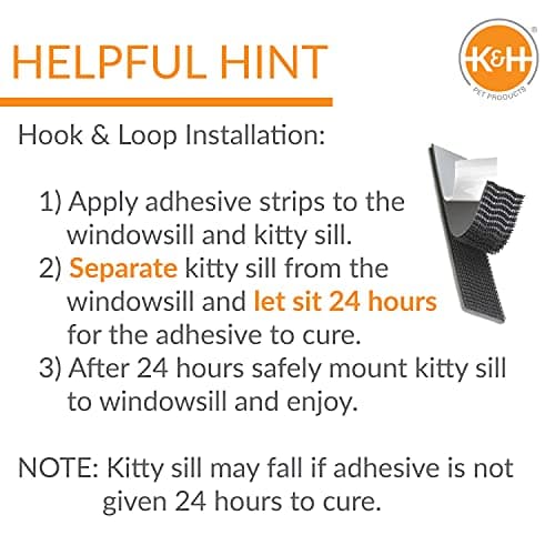 K&H Pet Products Kitty Sill Heated Cat Window Perch for Large Cats, Orthopedic Window Hammock Bed Holds 40LBS, Washable Cover, Kitty Windowsill Bed Seat for Indoors - Cream Fleece, Heated, 14 X 24in 5