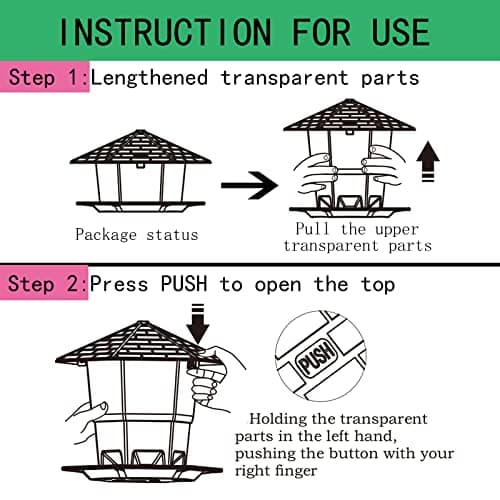 Jealoeur Bird Feeders for Outdoors Hanging Bird Feeder Wild Birds Seed, Black 7