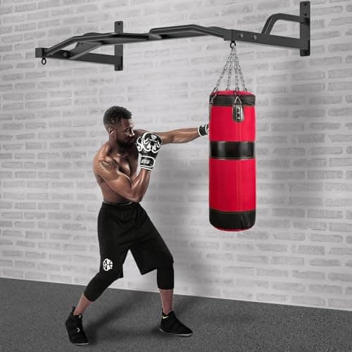 Kipika 48" Ceiling Mounted Pull Up Bar, Heavy Duty Multi-Grip Chin Up Bar,Mounted Pullup Bar, Adjustable Height, Pull Up Bands for Chin Ups & Body Stretching, Ideal for Home Gym and Strength Training (48" Wall Mounted Pull Up Bar) 7