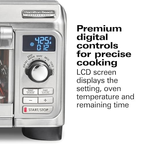 Hamilton Beach Professional Sure-Crisp Digital Air Fryer Toaster Oven Combo with 6-in-1 Functionality, 1500 Watts, 10-inch Pizza / 4 Slice Capacity, Stainless Steel (31241) 8