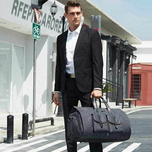 UNIQUEBELLA Convertible Garment Bag for Travel Carry on Garment Duffel Suit Bag with Shoe Compartment Weekend Flight Bag for Men 7