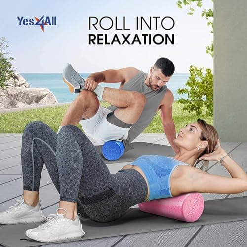 Yes4All High Density Foam Roller for Back, Variety of Sizes & Colors for Yoga, Pilates - Black - 12 Inches 5