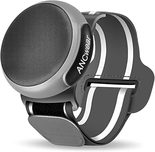 ANCwear Portable Bluetooth Speakers Wireless Mini Speaker with Enhanced Bass, HD Sound, Wearable Speaker with Microphone, 9.5H Playtime, IPX6 Waterproof for Sports, Outdoor Travel(Gray)