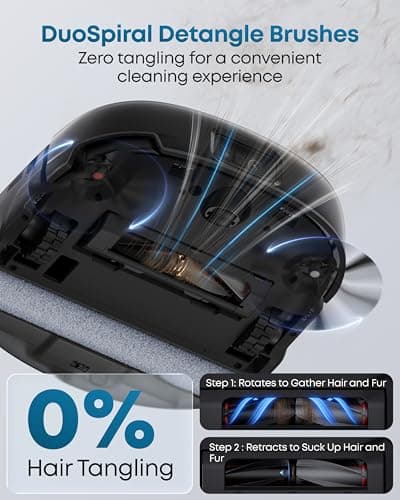 eufy Robot Vacuum E25, 20,000 Pa Turbo Suction,Roller Mop with HydroJet System, All-in-One Robot Vacuum and Mop Combo, Edge-to-Corner Cleaning, Zero-Tangle Design, AI Obstacle Avoidance (Upgraded) 8