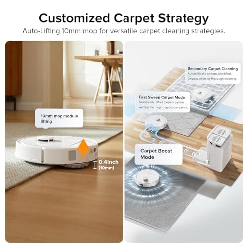 roborock Qrevo Plus Robot Vacuum and Mop with FlexiArm Design Edge Mopping, Self-Emptying, 10 mm Liftable Mops, Auto Mop Washing & Drying, Reactive Tech Obstacle Avoidance, 7,000 Pa Suction, White 6