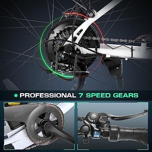 Vivi Electric Bike for Adults, 1000W Peak Ebike 26" Electric Cruiser Bike 22MPH Step Through Electric Bike with 48V Removable Battery, 7 Speed Electric City Commuter Bicycle, SGS Certified to UL2849 8