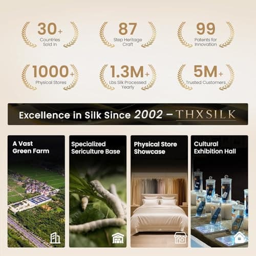 THXSILK 100% Pure Mulberry Silk Pillowcase for Hair and Skin - Upgraded Real 25 Momme Grade 6A+ Silk - Durable, Soft & Breathable Silk Pillow Case with Gift Box(King 20"x36", White) 8