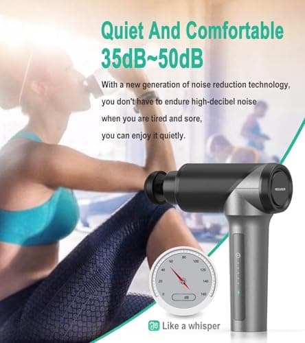 Medcursor Massage Gun - High Intensity Brushless Motor, Handheld Percussion Deep Tissue Massager with 6 Massage Heads for Sore Muscle and Stiffness, Valentines Day Gifts (Gray) 6