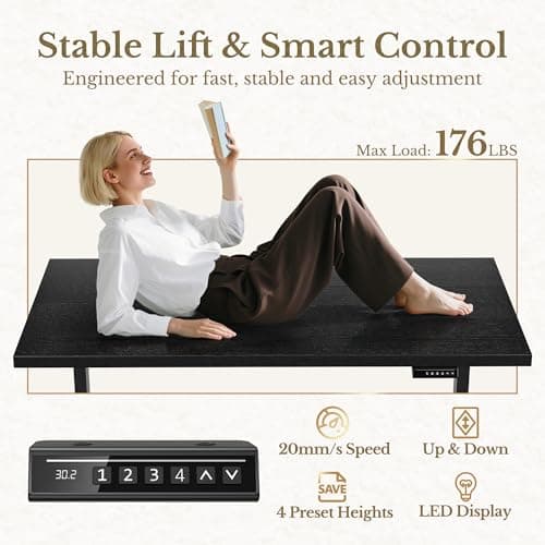 Perledesign 63 Inches L Shaped Standing Desk, Executive Standing Desk with Drawers and File Cabinet, AC/USB, 1.18" Desktop, Multi-Sized Storage Cubby, Privacy Panel, Rattan Computer Desk, Black 7