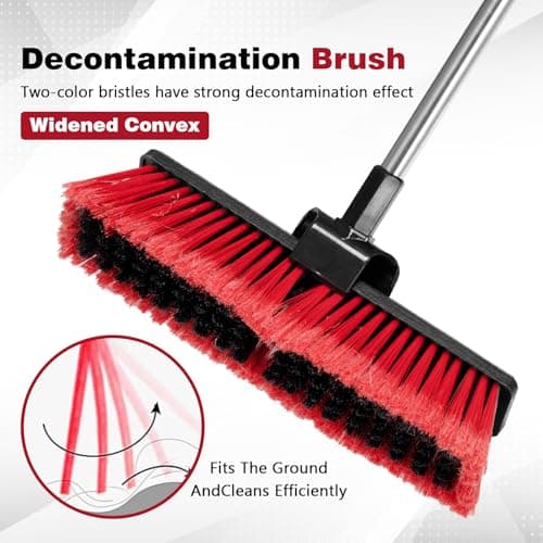 16.5" Outdoor Broom for Floor Cleaning Heavy Duty Push Broom with 53" Long Handle,Outdoor Broom for Deck,Driveway,Garage,Yard,Deck,Patio,Warehouse,Concrete 7