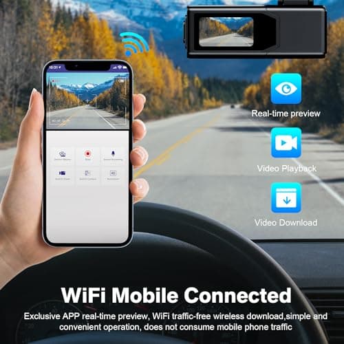 aquota Dash Cam Front and Rear - 2K+1080P Dual Dash Cam for Cars Wi-Fi|App Control Dash Camera 1.5”IPS Car Camera 170° Wide Angle|Night Vision|24HParking Mode|Free 64GB Card 5