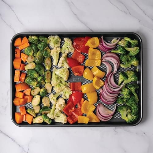 Baker's Secret Baking Sheet Pan Set, 3x Cookie Sheets for Oven, Diamond Texture Premium Air Flow Circulation, Set of 3 Baking Trays, Extra Thick 0.6mm with Diamond Base PFOA, PFOS, PTFE and PFAS free 9