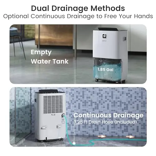 Yaufey 150 Pints Energy Star Dehumidifier with Pump for Home, Basement and Large Room up to 7000 Sq. Ft., With Drain Hose, Timer, Intelligent Humidity Control and Large Water Tank 7