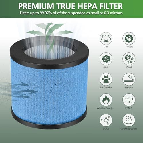 TPAP002 Filter Replacement 3-in-1 Upgraded Compatible with TOPPIN TPAP002 Air Purifier Comfy Air C1, Part #TPFF002, 2 Pack 5