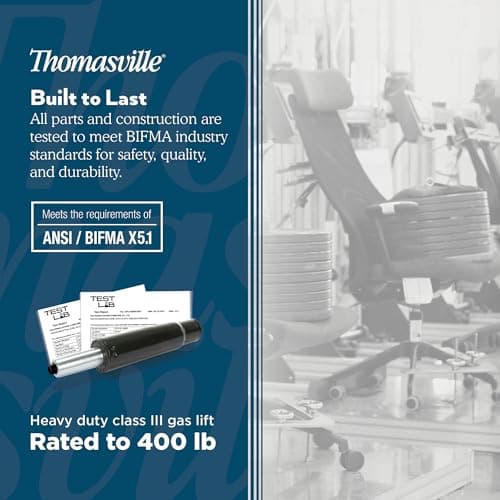 Thomasville Danvers Big & Tall Office Chair, Ergonomic High-Back and Contoured Lumbar Support, Supportive ComfortCraft Seat Cushion Technology, Breathable Vegan Leather with Padded Armrests, Tan 11