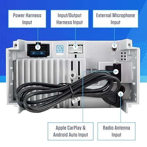 JENSEN J1CA7 7-inch Certified Apple CarPlay Android Auto | Double DIN Touchscreen Car Stereo Radio | Bluetooth Hands Free Calling & Music Streaming | Backup Camera Input | USB Playback & Charging 8