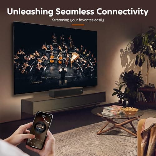2.0 CH Dolby Digital Sound Bar - Bluetooth Home Theater Speaker with HDMI ARC, Optical, Aux for Smart TV, Gaming, PC & Projector, Compact Speaker Bar with 3D Surround Sound Home Theater Soundbar 6