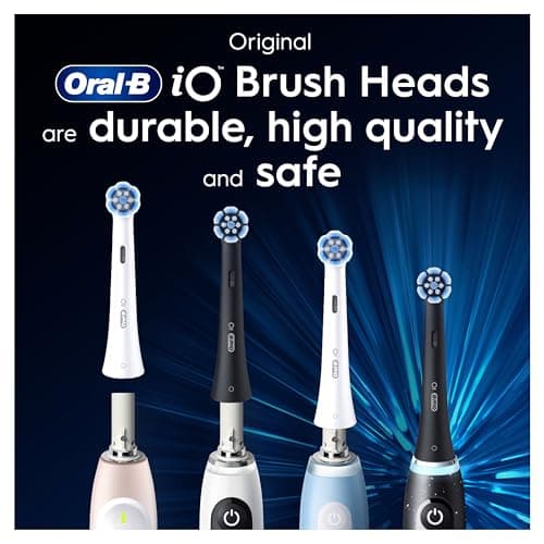 Oral-B iO Gentle Care Electric Toothbrush Head, Twisted & Angled Bristles for Deeper Plaque Removal, Pack of 4, Suitable for Mailbox, White 7