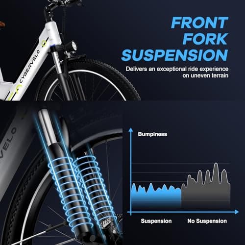 Cybervelo 1000 Peak Electric Bike for Adults,up 80 Miles Removable Battery Ebike, 26" Electric E Bike with 7-Speed,Adult Electric Bicycles for Commute Beach Snow Womens/Man All Terrain 5