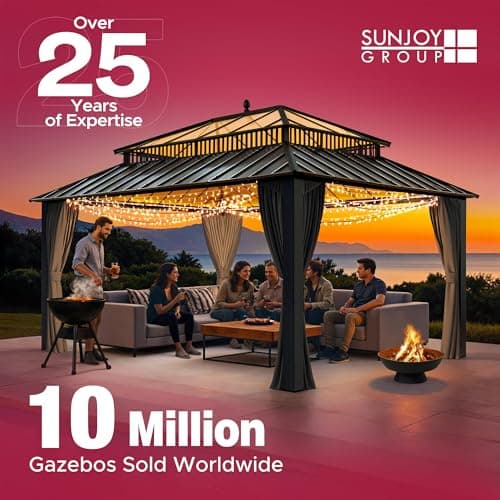 Sunjoy Fire Pit Smokeless 28 in. Hexagonal Outdoor Fire Pit, Patio Wood Burning Smokeless Firepit w/PVC Cover and Fire Poker, Ideal for Camping, Bonfire, and Backyard, Black 12