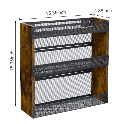 X-cosrack 3 Tier Spice Rack Wall Mounted 2 Pack，Spice Organizer for Kitchen Countertops, Wooden Spice Organizer for Spice Jars and Seasonings, Hanging Spice Rack for Countertops or Wall Mounting 5