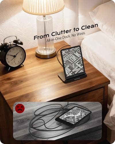 Stouchi Foldable Wireless Charging Dock Compatible with Kindle Paperwhite Signature Editions (2022 & 2024) and Colorsoft Signature Edition, Samsung Ebook，USB-C Charger Stand, Ready-to-Gift 5