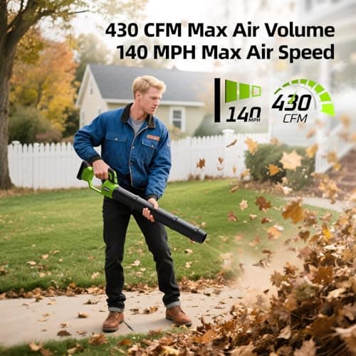 VASG Leaf Blower Cordless, 3 x 21V Batteries & Fast Charger Set, Variable Speed Mode, Lightweight Handheld Electric Leaf Blower for Lawn Care, Yard, Garden, Patio & Outdoor Cleanup 2