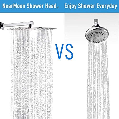 NearMoon Rain Shower Head, High Flow Stainless Steel Square Rainfall Shower, Waterfall Bath Shower Body Covering, Ceiling or Wall Mount (12 Inch, Chrome Finish) 6