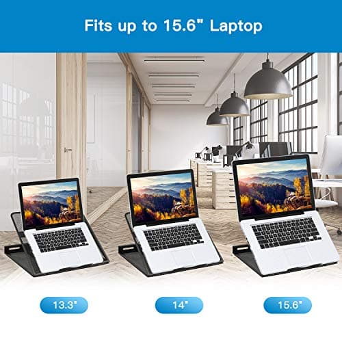 HUANUO Adjustable Laptop Stand Riser for Desk, Fits Up to 15.6 inch Notebook, Mesh Ventilated Laptop Cooling Stand with 8 Tilt Levels 5