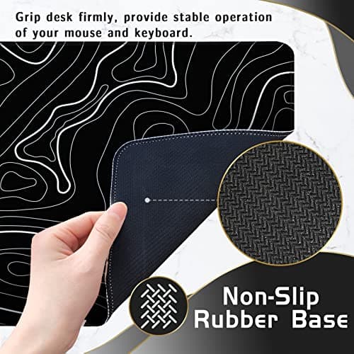 UJoowalk Topographic Gaming Mouse Pad, Large, Black and White, 31.5 x 11.8 in 7
